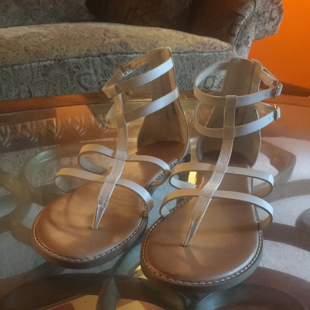 White Gladiator sandals